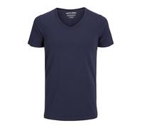 JACK & JONES Herren Basic V-neck Tee S/S Noos T Shirt, Navy Blue, XXL EU