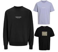 JACK & JONES Herren - Big Size Box 3 teilig - Sweat Hoodie Pullover T Shirt Übergröße Plus Size 3XL 4XL 5XL 6XL 7XL 8XL zr99a (7XL, BigSize Box 6)