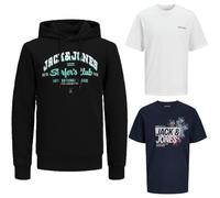 JACK & JONES Herren - Big Size Box 3 teilig - Sweat Hoodie Pullover T Shirt Übergröße Plus Size 3XL 4XL 5XL 6XL 7XL 8XL zr99a (6XL, BigSize Box 3)