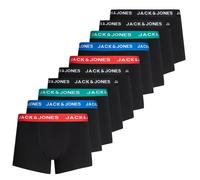 JACK&JONES Herren Boxer Shorts, 10er Pack - JACHUEY TRUNKS, Baumwoll-Stretch Rot/Blau/Petrol/Schwarz M