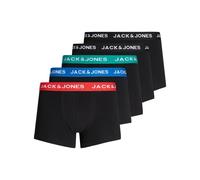 JACK&JONES Herren Boxer Shorts, 5er Pack - JACHUEY TRUNKS, Baumwoll-Stretch Rot/Blau/Petrol/Schwarz / M M Mehrfarbig