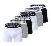 JACK AND JONES JACK&JONES Herren Boxer Shorts, 6er Pack - SENSE TRUNKS, Baumwoll-Stretch (TB_12081832-6P) M Schwarz/Grau/Weiß