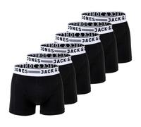 JACK AND JONES JACK&JONES Herren Boxer Shorts, 6er Pack - SENSE TRUNKS, Baumwoll-Stretch (TB_12081832-6P) S Schwarz/Weiß