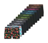 JACK&JONES Herren Boxershorts, 12er Pack - JACWATERMELON TRUNKS 12 PACK, Baumwollmischung Schwarz/Blau/Grün S