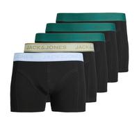 Boxershorts JACK & JONES "Boxershort JACWESLEY SOLID TRUNKS 5 PACK 5er Pack", Herren, Gr. XL, schwarz, Obermaterial: 95% Baumwolle CO. 5% Elasthan EL., Unterhosen (19934061-XL) schwarz