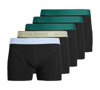Boxershorts JACK & JONES "Boxershort JACWESLEY SOLID TRUNKS 5 PACK 5er Pack", Herren, Gr. XL, schwarz, Obermaterial: 95% Baumwolle CO. 5% Elasthan EL., Unterhosen (19934061-XL) schwarz