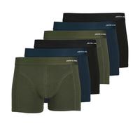 JACK&JONES Herren Boxershorts, 6er Pack - JACBASIC BAMBOO TRUNKS, Viskose-Baumwoll-Mix Schwarz/Blau/Grün S