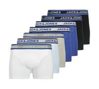 Trunk JACK & JONES "JACHUDSON SOLID TRUNKS 7 PACK", Herren, Gr. XXL, 7 Stk., schwarz pack:weiß, dazzling blau, dazzling blau, schwarz, lgm, skyway, Jersey, Obermaterial: 95% Baumwolle, 5% Elasthan, un