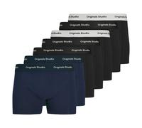JACK&JONES Herren Boxershorts, 7er Pack - JACVESTERBRO SOLID TRUNKS 7 PACK, Baumwoll-Stretch Schwarz/Blau 2XL