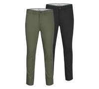 JACK&JONES Herren Chino-Hose, 2er Pack - JPSTMARCO JJDAVE 2PK, Länge 34 Schwarz/Grün / 30W/34L 30W/34L Mehrfarbig