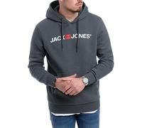 JACK & JONES Herren Corp Logo Sweat Hood Kapuzen Sweatshirt Basic Jumper Reg Fit (054 Dark Slate Print White, XXL)