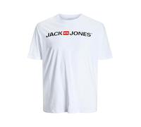 Jack & Jones T-Shirt CORP LOGO – Rundhals Slim Fit – Weiß, Größe 3XL