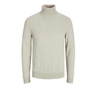 Jack & Jones Emil Knit Roll Neck Detail Melange Pullover S Oatmeal
