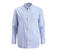 JACK & JONES Herren Einfarbiges Plus Size Hemd Basic Übergrößen Langarm Shirt Uni Business JJEOXFORD, Farben:Blau, Größe Hemd:3XL