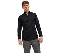 JACK & JONES Herren Freizeit Hemd JJPRPARMA Slim Fit Weiss Blau Schwarz XS-XXL, Größe:XXL, Farbe:Black SUPER Slim 12097662