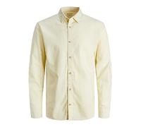 JACK & JONES Herren Hemd Comfort Fit Jjesummer Linen Shirt Ls Sn 12248384,French Vanilla,M