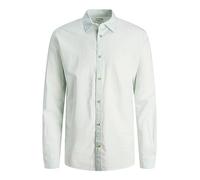 Langarmhemd JACK & JONES "JJESUMMER LINEN BLEND SHIRT LS SN" Gr. L, N-Gr, blau (soothing sea) Herren Hemden (23936368-L) soothing sea