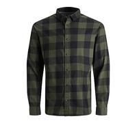 JACK & JONES Herren Hemd Jjegingham Twill Shirt L/S Noos, Dusty Olive, XXL