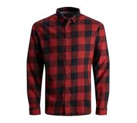 JACK & JONES Herren Hemd Jjegingham Twill Shirt L/S Noos, Rot (Brick Red/Slim Fit), L