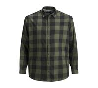 Jack & Jones Gingham Twill Langarmhemd 5XL Dusty Olive