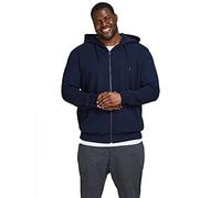 JACK & JONES Herren Hoodie Kapuzenpullover JJEBASIC Zip - Regular Fit Plussize, Größe:3XL, Farbe:Navy Blazer 12182493