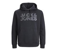 JACK & JONES Herren Hoodie Kapuzenpullover Pullover Hoody JJECORP - S M L XL XXL, Größe:XL, Farbe:Black Large Print/W Black 12152840