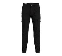 JACK & JONES Herren Hose Cargohose Stoffhose Paul Flake Cargo Noos, Farbe:Schwarz, Artikel:-Black, Länge:32, Größe:29