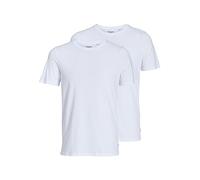 Jack & Jones Herren T-Shirt Jacbasic Crew Neck – Kurzarm, 2er Pack, Weiß, Größe L