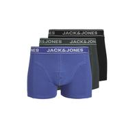 Trunk JACK & JONES "JACBLACK - Boxershorts mit Stretch, Jersey und mittlerer Taille", Herren, Gr. L, 3 Stk., schwarz pack:dazzling blau, forest river, Jersey, Obermaterial: 95% Baumwolle, 5% Elasthan,