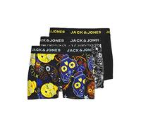 JACK & JONES Herren Jacjames Trunks 3 Pack Noos Boxershorts, Black/Detail:black - Blazing Yellow, XXL EU