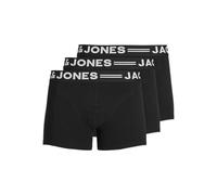 JACK & JONES Herren Jacjames Trunks 3 Pack Noos Boxershorts, Black/Detail:Black Waistband, S EU
