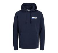 JACK & JONES Hoodie Herren Regular Fit JJEADRIAN Plus Size Kapuzenpullover | Pullover Sweater Print Schwarz Grau Grün Braun Beige Blau S M L XL XXL 3XL 4XL 5XL 6XL 7XL 8XL