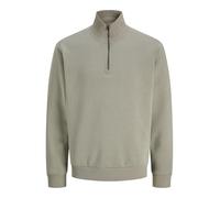 JACK & JONES Regular Fit Sweatshirt mit Troyer-Kragen Modell 'Bradley' in Oliv, Größe S