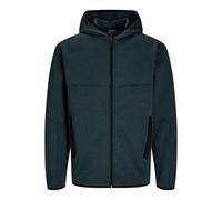 JACK & JONES Herren Jacke Sweatjacke Kapuzensweatjacke JCOFUSION Sweat Zip Hood Noos, Farbe:Blau, Artikel:-Navy Blazer/Melange, Größe:S
