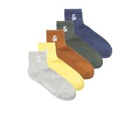 JACK & JONES Herren Jacmilo Short Tennis Socks 5 Pack Kurzsocken, Vintage Indigo/Pack:Pineapple slice - Meerkat - Laurel wreath - LGM, Einheitsgröße