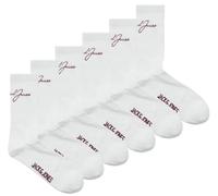JACK & JONES Herren Jactennis Sock 6 Pack Socken, White/Pack:White - White - White - White - White, Einheitsgröße