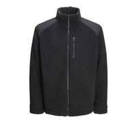 JACK&JONES Herren Jcoecho Fleece Jacket Fleecejacke, Black/Detail:Black Overlay, S