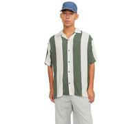 Jack & Jones Jeff Aop Resort Kurzarmhemd L Agave Green / Stripes Stripe
