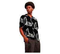 JACK & JONES Herren Jcojeff AOP Resort Shirt Ss Relax Kurzarmhemd 12252536,White/AOP:Butterfly AOP,L