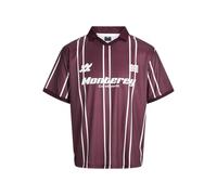 JACK & JONES Herren Jcosignal Stripe Mesh V-Neck Coll Ss Jnr