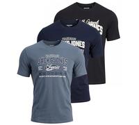 JACK & JONES Herren JCOSTRUCTURE T-Shirt | Rundhals Basic Tee im Multipack, Set 1, XXL
