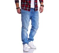 JACK & JONES Herren Jeans Clark ARIS Regular Fit Straight Leg Denim Herrenhose Light Blue Denim W36 L30