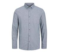 JACK & JONES Herren Jjeclassic Melange Shirt Ls Sn Hemd, Faded Denim,XS
