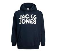 Jack & Jones Kapuzen-Sweatshirt JJECORP LOGO – bedruckt, angeraute Sweatware, blau (navy) 5XL
