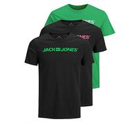 JACK & JONES Herren JJECORP Logo Tee SS Crew Neck 3P T-Shirt Kurzarm 3er Pack, Island Green/1IslandGreen1Black, XS