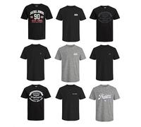 JACK & JONES Herren JJECORP Logo Tee SS Crew Neck MP, Black/A W. 7 x Black + 2 DGM, XXXL