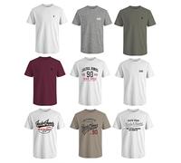 JACK & JONES Herren JJECORP Logo Tee SS Crew Neck MP, White/B W. 5 x White + Crocker, XXXL