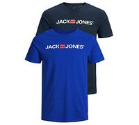 JACK & JONES Herren JJECORP Logo Tee SS Crew Neck, Navy Blazer/2-PACK W.SURF The, XL