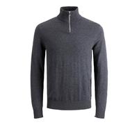 Jack & Jones Herren Jjeemil Knit Half Zip Noos Pullover, Dark Grey Melange, S EU
