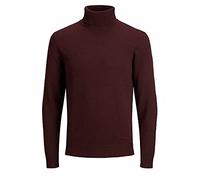 JACK & JONES Herren Jjeemil Knit Roll Neck Noos Rollkragenpullover, Rot (Port Royale Detail: Melange), XXL